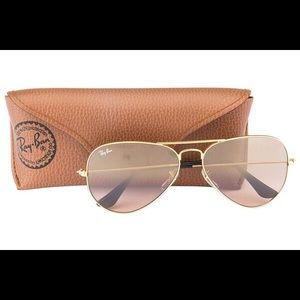 Ray Ban Aviators | Silver Rose Gold